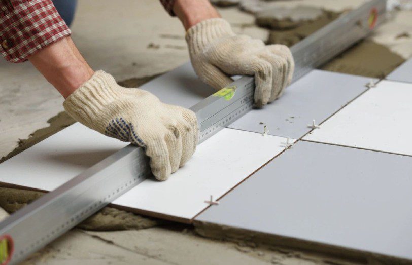 Installing ceramic tiles on a floor