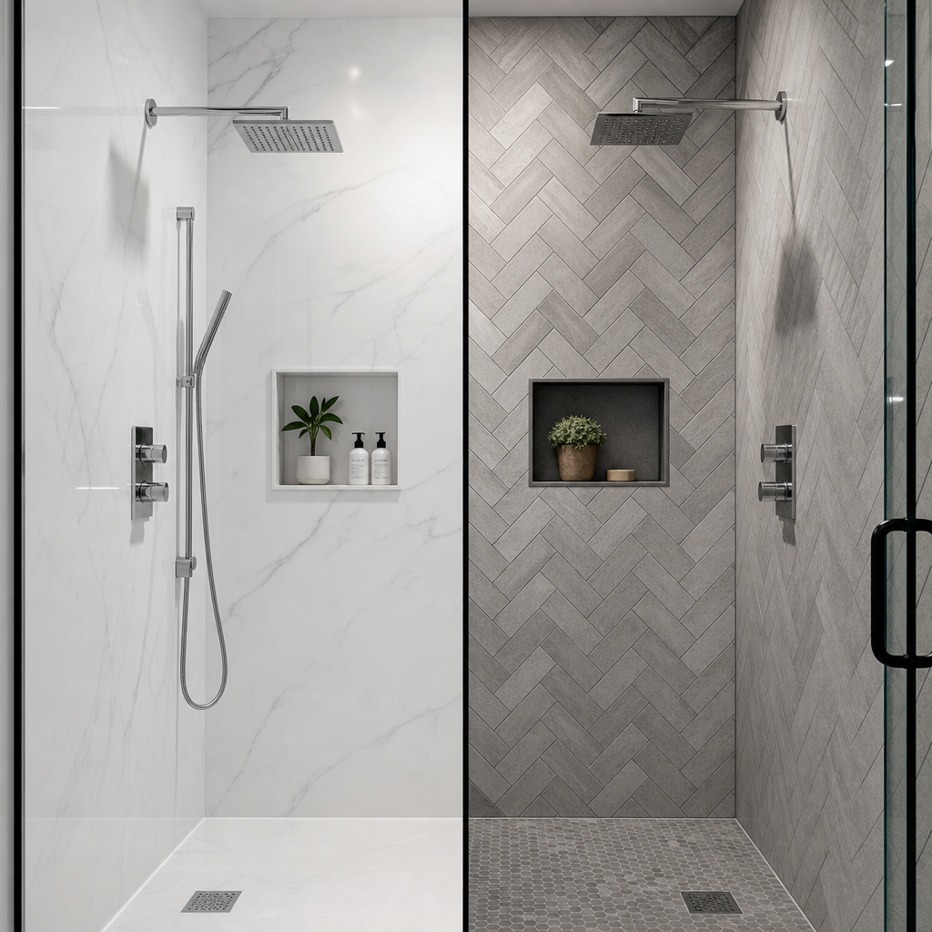 Acrylic vs tile shower